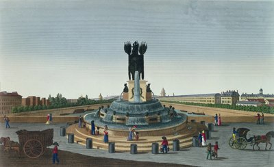 Der Elefantenbrunnen am Place de la Bastille, ca. 1815-20 von Henri Courvoisier Voisin